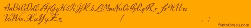 Exclusivite Font – Brown Fonts on Orange Background