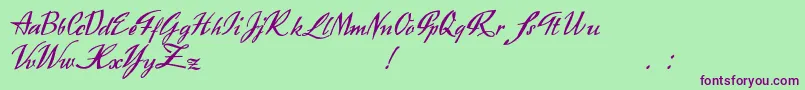 Exclusivite Font – Purple Fonts on Green Background