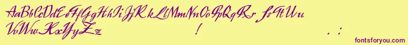 Exclusivite Font – Purple Fonts on Yellow Background