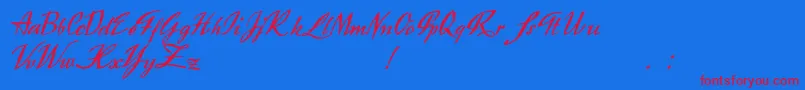 Exclusivite Font – Red Fonts on Blue Background