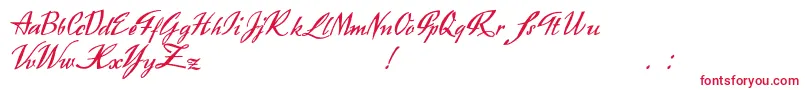 Exclusivite Font – Red Fonts on White Background