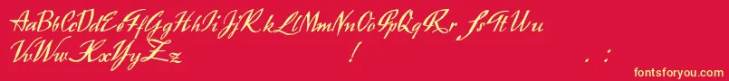 Exclusivite-Schriftart – Gelbe Schriften auf rotem Hintergrund