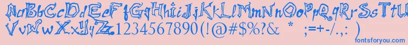 RaslaniMessenger Font – Blue Fonts on Pink Background