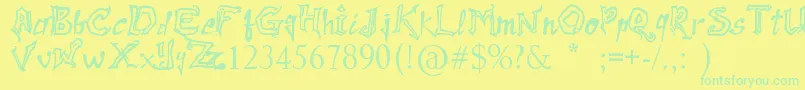 RaslaniMessenger Font – Green Fonts on Yellow Background