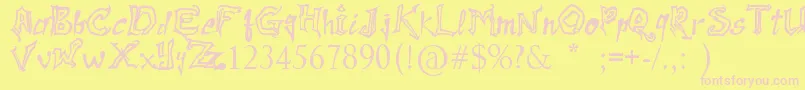 RaslaniMessenger Font – Pink Fonts on Yellow Background