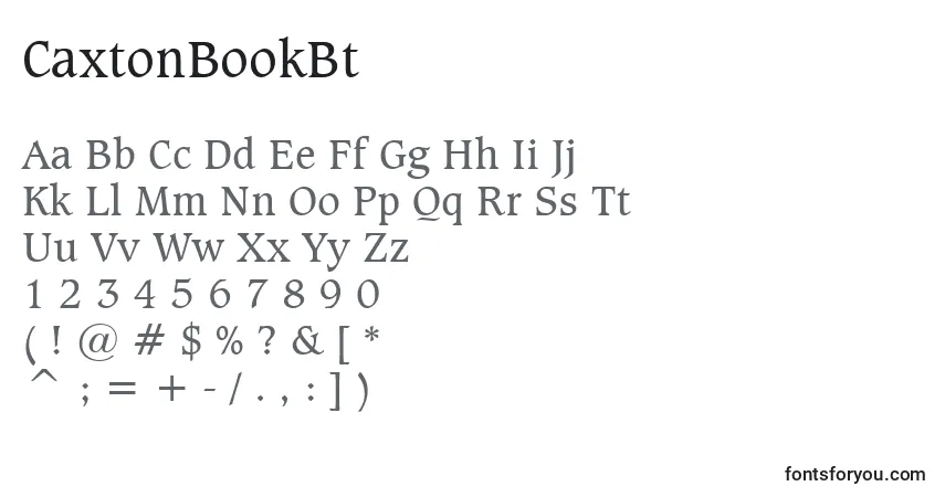A fonte CaxtonBookBt – alfabeto, números, caracteres especiais