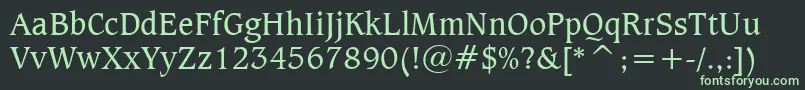 Шрифт CaxtonBookBt – зелёные шрифты на чёрном фоне
