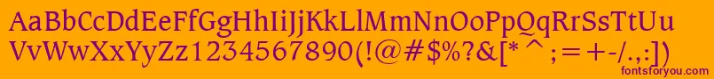 CaxtonBookBt Font – Purple Fonts on Orange Background