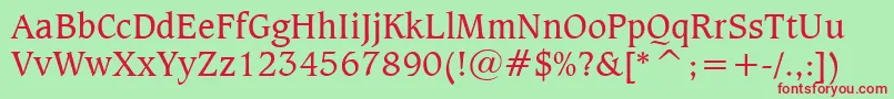 CaxtonBookBt Font – Red Fonts on Green Background