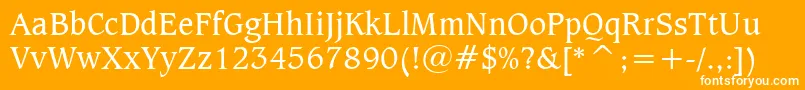 CaxtonBookBt Font – White Fonts on Orange Background