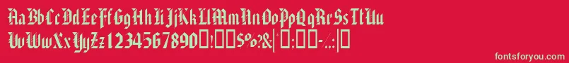 Alaricssk Font – Green Fonts on Red Background