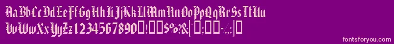 Alaricssk Font – Pink Fonts on Purple Background