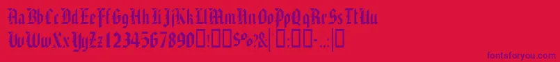 Alaricssk Font – Purple Fonts on Red Background