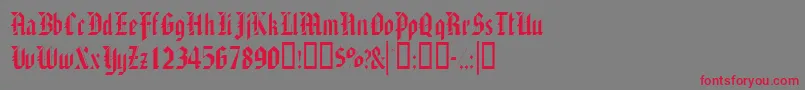 フォントAlaricssk – 赤い文字の灰色の背景