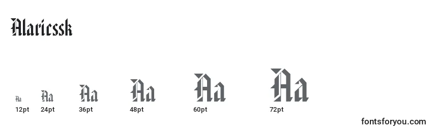 Размеры шрифта Alaricssk