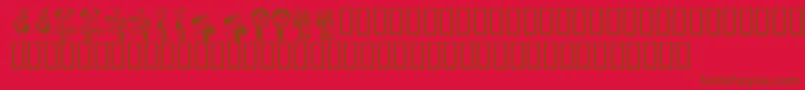 KrKickUpYourHeels Font – Brown Fonts on Red Background