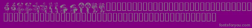 フォントKrKickUpYourHeels – 紫の背景に灰色の文字