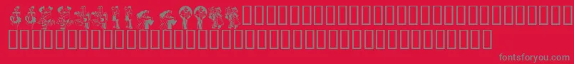 KrKickUpYourHeels Font – Gray Fonts on Red Background