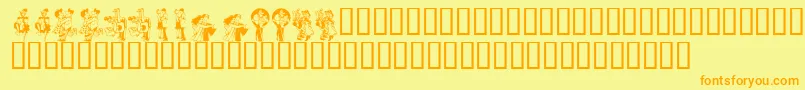 KrKickUpYourHeels Font – Orange Fonts on Yellow Background
