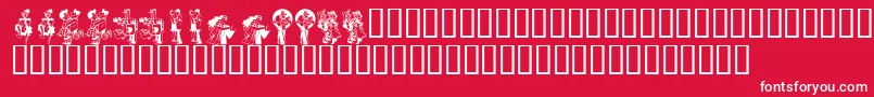 フォントKrKickUpYourHeels – 赤い背景に白い文字