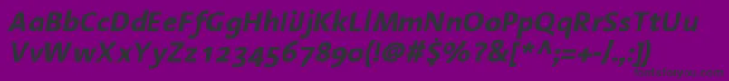 LinotypeAromaBoldItalic Font – Black Fonts on Purple Background