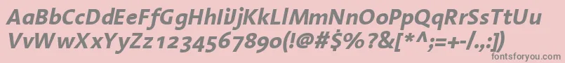 En savoir plus sur la police LinotypeAromaBoldItalic Police LinotypeAromaBoldItalic – polices grises sur fond rose