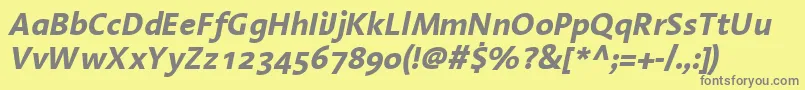 Saiba mais sobre a fonte LinotypeAromaBoldItalic Fonte LinotypeAromaBoldItalic – fontes cinzas em um fundo amarelo