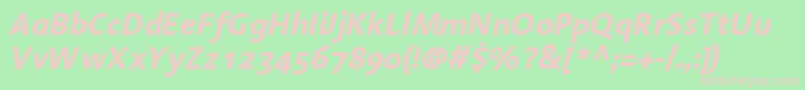 LinotypeAromaBoldItalic Font – Pink Fonts on Green Background
