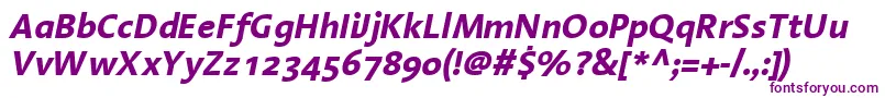 Czcionka LinotypeAromaBoldItalic – fioletowe czcionki