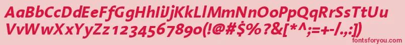 LinotypeAromaBoldItalic Font – Red Fonts on Pink Background