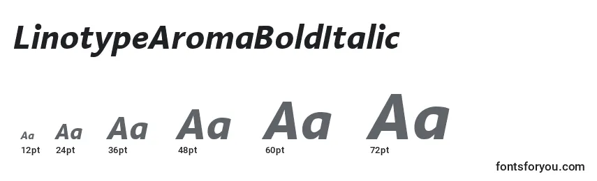 Размеры шрифта LinotypeAromaBoldItalic