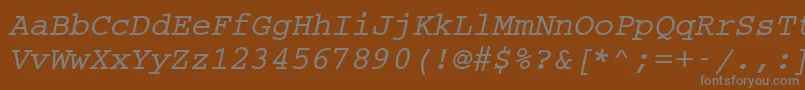 フォントCc50036m – 茶色の背景に灰色の文字