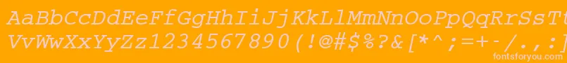 Cc50036m-Schriftart – Rosa Schriften auf orangefarbenem Hintergrund
