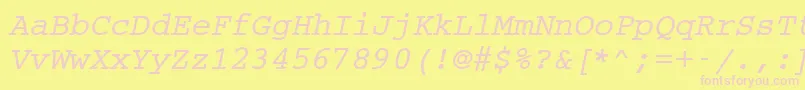 Cc50036m-Schriftart – Rosa Schriften auf gelbem Hintergrund