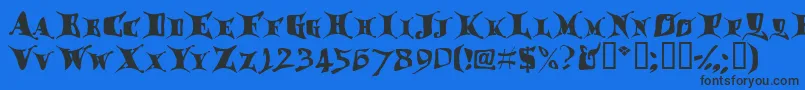 Dragglet Font – Black Fonts on Blue Background