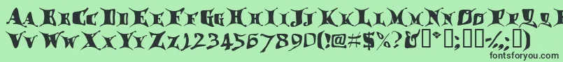 フォントDragglet – 緑の背景に黒い文字