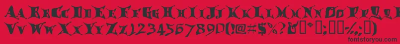 フォントDragglet – 赤い背景に黒い文字