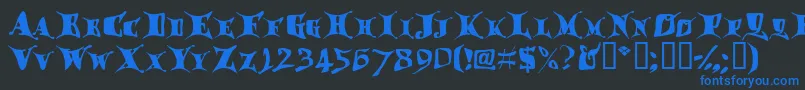 フォントDragglet – 黒い背景に青い文字