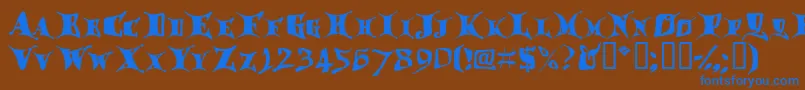 フォントDragglet – 茶色の背景に青い文字
