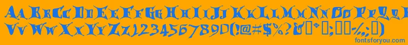 Dragglet Font – Blue Fonts on Orange Background