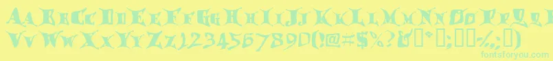 フォントDragglet – 黄色い背景に緑の文字