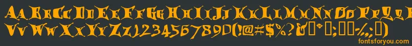 フォントDragglet – 黒い背景にオレンジの文字