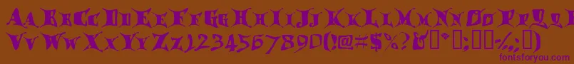 Dragglet Font – Purple Fonts on Brown Background