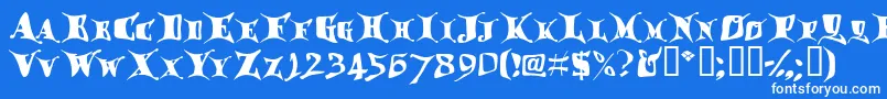 フォントDragglet – 青い背景に白い文字