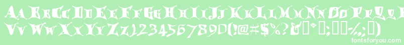 フォントDragglet – 緑の背景に白い文字