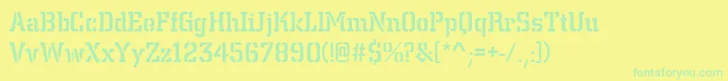 Citystedmed Font – Green Fonts on Yellow Background