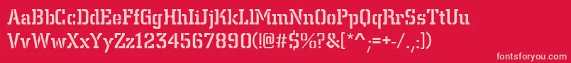 Citystedmed Font – Pink Fonts on Red Background