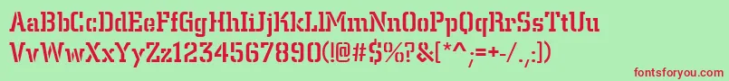 Citystedmed Font – Red Fonts on Green Background