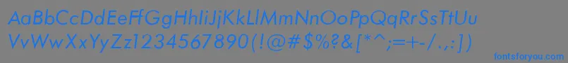 フォントFuturaBookNormalItalicRegular – 灰色の背景に青い文字