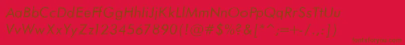Подробнее о шрифте FuturaBookNormalItalicRegular Шрифт FuturaBookNormalItalicRegular – коричневые шрифты на красном фоне